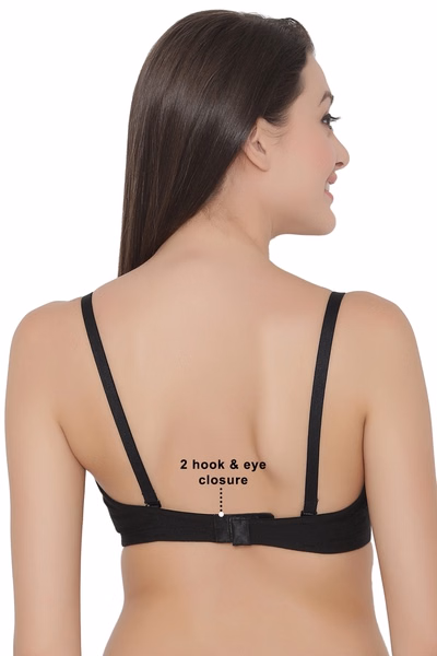 Padded Underwired Full Coverage Multiway Strapless T-Shirt Bra in Black - Cotton