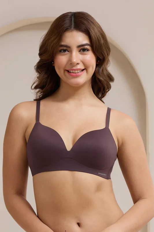 Plunge Padded Non-Wired Bra - Fudge