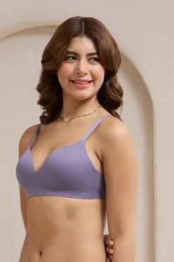 Plunge Padded Non-Wired Bra - Purple Sage