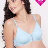Smoothie Non-Padded Non-Wired Full Coverage Bra in Powder Blue - Cotton Rich
