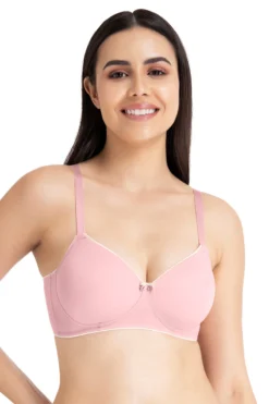 Solid Padded Non-Wired T-Shirt Bra - Bridal Rose