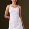 Basic Long Camisole in White - Cotton