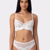 Bright White Lace Non Padded Wired Bikni Set