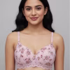 Floral Printed Padded Wirefree Bottom Lace Bra