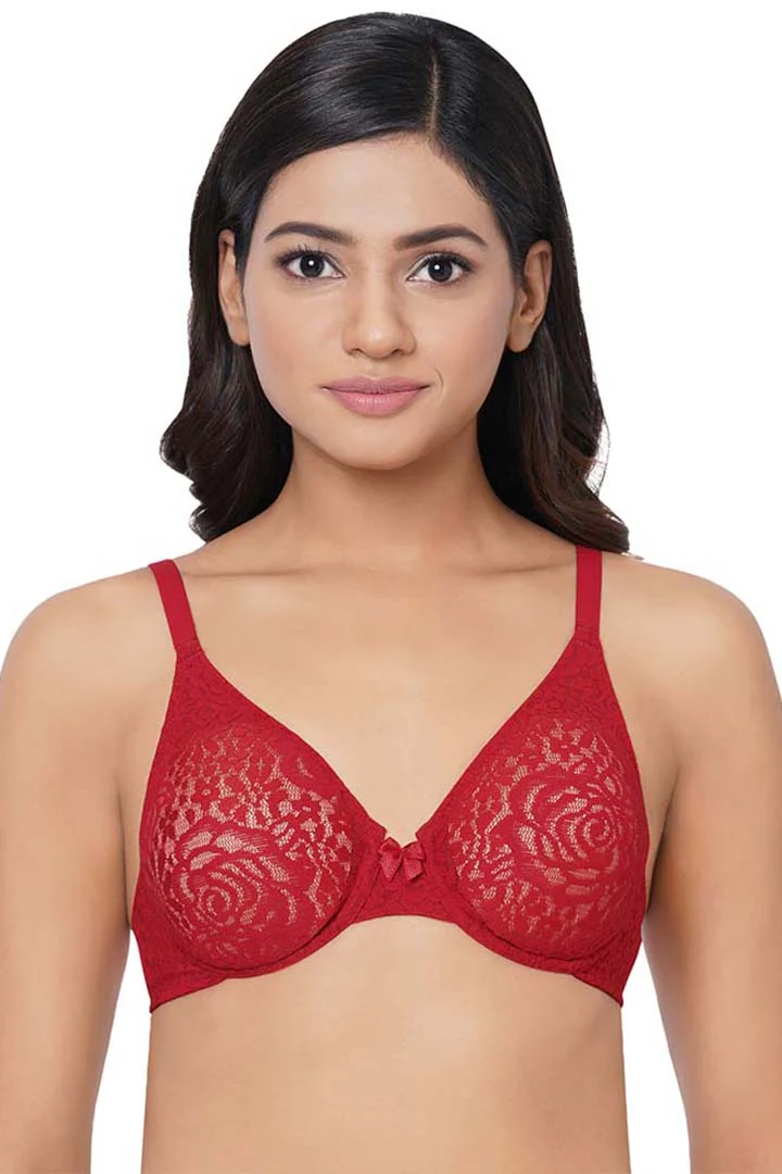 Lace Non Padded Wired Full Cup Bridal Wear Plus Size Lace Bra