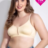 Non-Padded Non-Wired Full Figure Spacer Cup Bra in Nude Colour - Cotton Rich