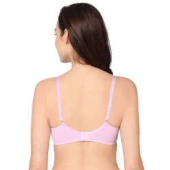 Non Padded Wired Full Cup Bridal Wear Lace Bra Full Support Bra - Light Pink
