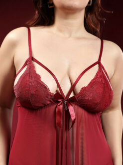 Red Net Baby Doll Nighty