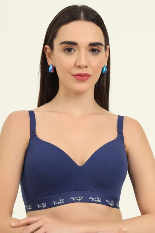 Women's Cotton Wire Free Casual Padded T-Shirt Bra