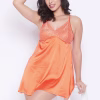 Chic Basic Babydoll in Orange - Satin & Lace
