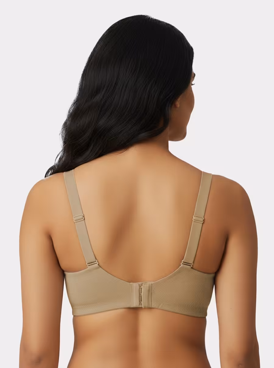 Tan Brown Scallop Nekline Ribbed Seamless Bra