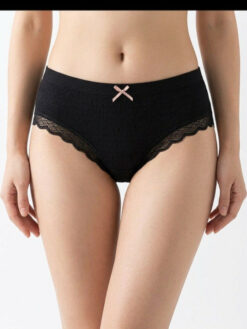 Women Black Self Design Lace Assorted Basic Briefs
