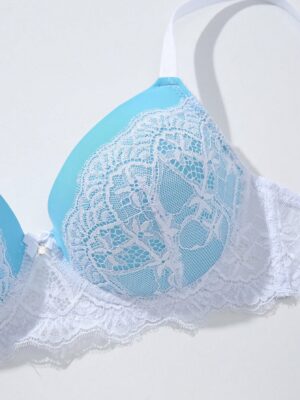 1pc Lace Patchwork Sexy Push Up Romantic Wireless Bra