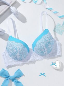 1pc Lace Patchwork Sexy Push Up Romantic Wireless Bra