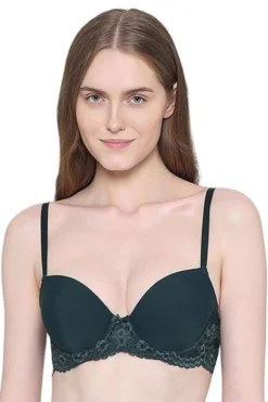 Everyday Wear Smooth Finish Fashion Bra - Dark Green