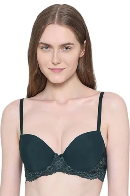 Everyday Wear Smooth Finish Fashion Bra - Dark Green