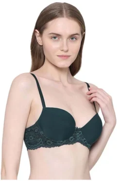 Everyday Wear Smooth Finish Fashion Bra - Dark Green
