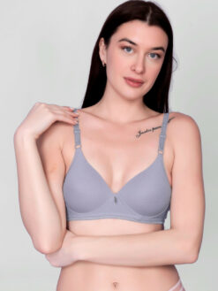 Full Coverage Lightly Padded Bra - Grey