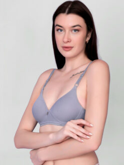 Full Coverage Lightly Padded Bra - Grey