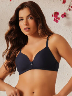 Full Coverage Lightly Padded Pushup Bra - Blue