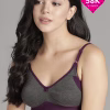 Full Coverage T-shirt Bra in Dark Grey - Cotton