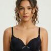 Full Coverage Underwired Heavily Padded Bra - Black