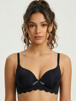 Full Coverage Underwired Heavily Padded Bra - Black