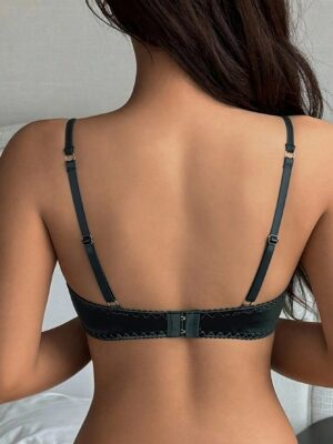 Green Lace Push-Up Cotton Cup Sexy Bra