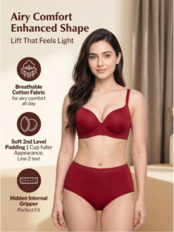 Medium Coverage Heavily Padded Bra - Red