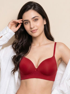 Medium Coverage Heavily Padded Bra - Red