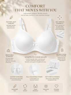 Medium Coverage Lightly Padded Fancy Bra - White