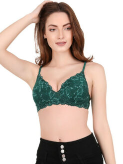 Medium Coverage Underwired Heavily Padded Floral Bra