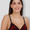 Net Embroided Half Coverage Lightly Padded Bra