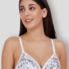 Net Embroided Half Coverage Plunge Bra With Adjustable Straps