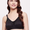 Non-Padded Non-Wired Spacer Cup Full Figure Bra in Black - Cotton
