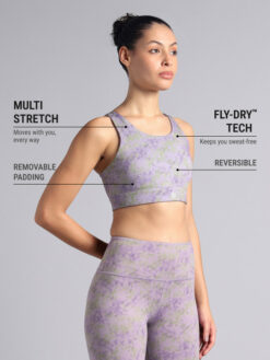 Women Purple Reversible Yoga High Support Bra