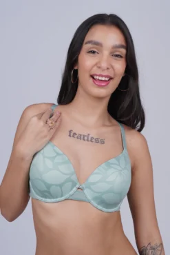 Women Sexy T-Shirt Lightly Padded Bra - Blue