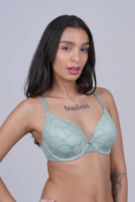 Women Sexy T-Shirt Lightly Padded Bra - Blue