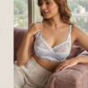 Full Coverage White Floral Bra
