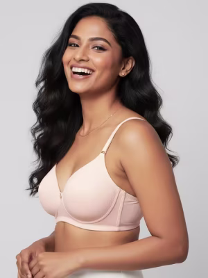 Cream Tan Textured Padded Bra