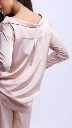 Crystal Swan Embellished Satin Pajama Set