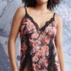 Floral Printed Net Long Nightdress