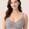 Full Coverage Grey Floral Bra
