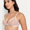 Full Coverage White Net Bra