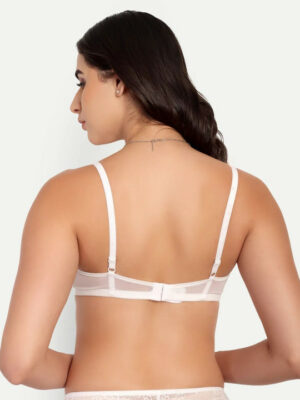 Full Coverage White Net Bra