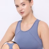 Medium Impact Padded Racerback Sports Bra in Light Blue