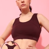 Medium Impact Padded Racerback Sports Bra in Maroon