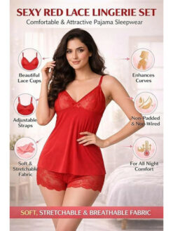 Net Baby Doll Sexy Nighty - Red