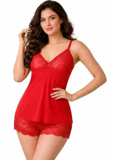 Net Baby Doll Sexy Nighty - Red