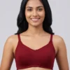 Non Padded Wirefree Fancy Bra - Maroon